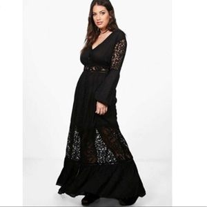Boho Lace Insert Maxi Dress